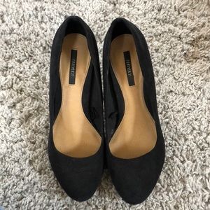 faux suede black heels